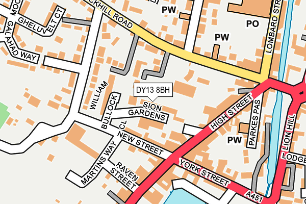 DY13 8BH map - OS OpenMap – Local (Ordnance Survey)