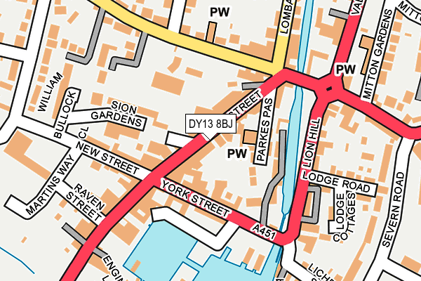 DY13 8BJ map - OS OpenMap – Local (Ordnance Survey)
