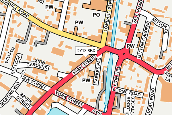 DY13 8BX map - OS OpenMap – Local (Ordnance Survey)