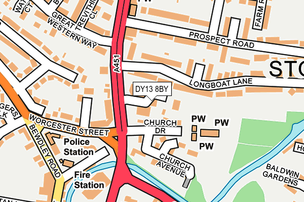 DY13 8BY map - OS OpenMap – Local (Ordnance Survey)