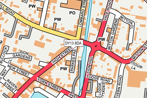DY13 8DA map - OS OpenMap – Local (Ordnance Survey)