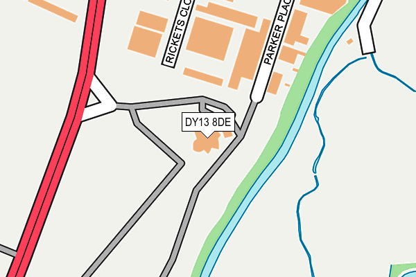 DY13 8DE map - OS OpenMap – Local (Ordnance Survey)