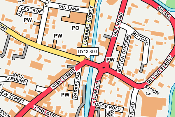 DY13 8DJ map - OS OpenMap – Local (Ordnance Survey)