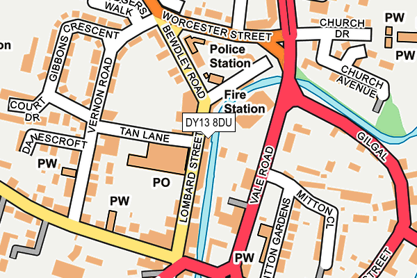 DY13 8DU map - OS OpenMap – Local (Ordnance Survey)