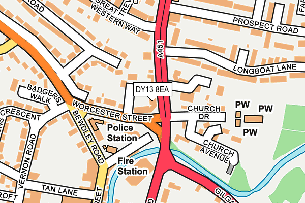 DY13 8EA map - OS OpenMap – Local (Ordnance Survey)