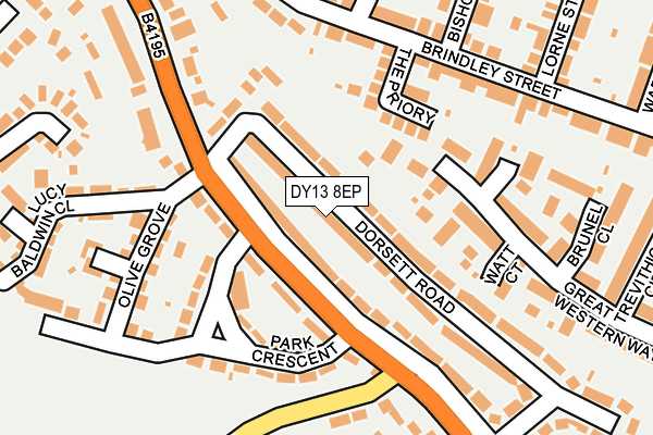DY13 8EP map - OS OpenMap – Local (Ordnance Survey)