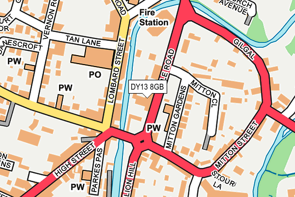 DY13 8GB map - OS OpenMap – Local (Ordnance Survey)