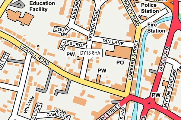 DY13 8HA map - OS OpenMap – Local (Ordnance Survey)