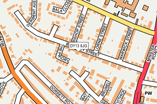 DY13 8JG map - OS OpenMap – Local (Ordnance Survey)