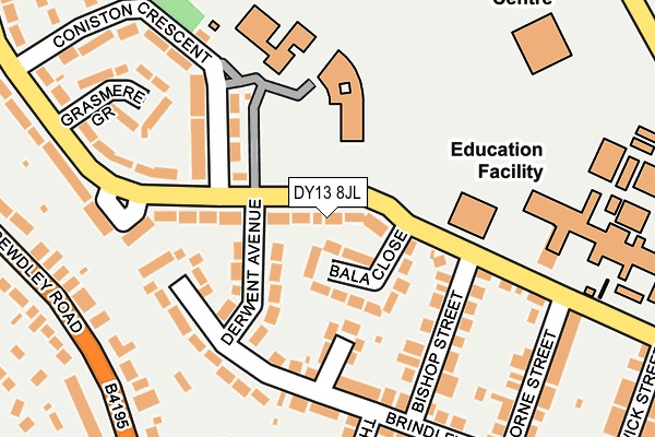 DY13 8JL map - OS OpenMap – Local (Ordnance Survey)