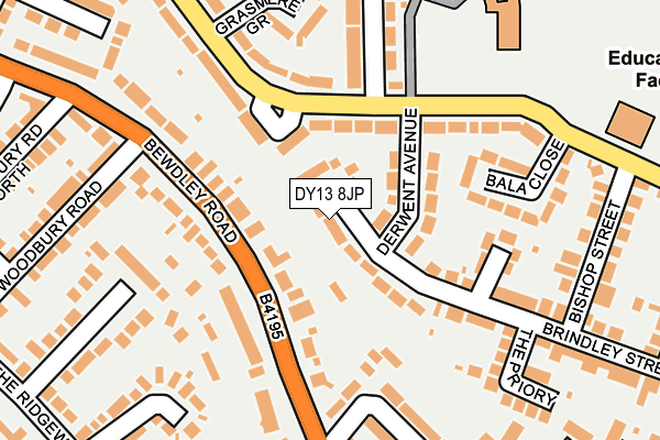 DY13 8JP map - OS OpenMap – Local (Ordnance Survey)