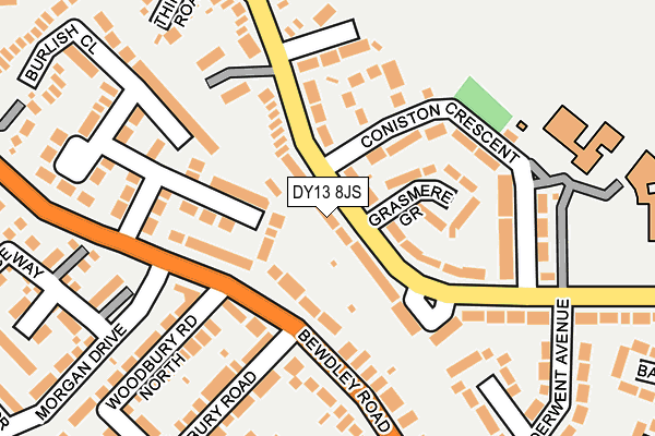 DY13 8JS map - OS OpenMap – Local (Ordnance Survey)