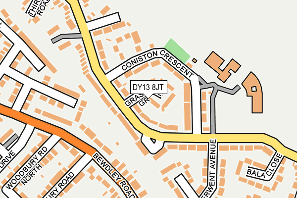 DY13 8JT map - OS OpenMap – Local (Ordnance Survey)