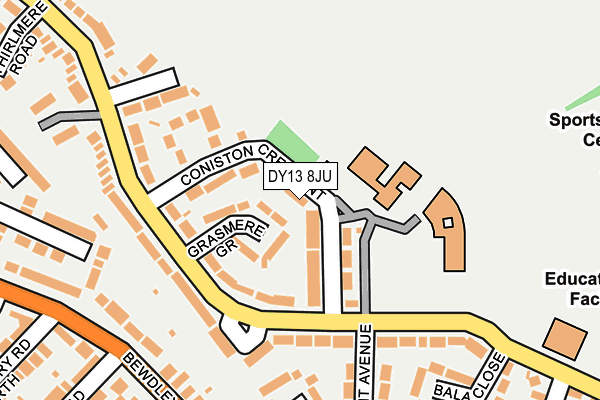 DY13 8JU map - OS OpenMap – Local (Ordnance Survey)