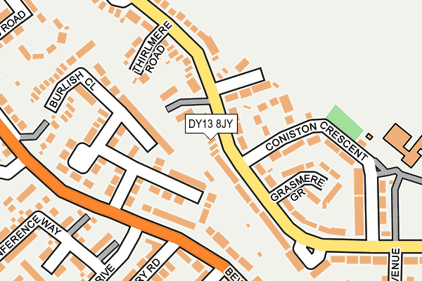 DY13 8JY map - OS OpenMap – Local (Ordnance Survey)