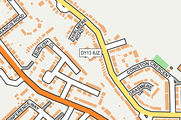 DY13 8JZ map - OS OpenMap – Local (Ordnance Survey)