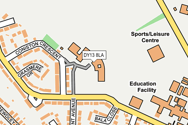 DY13 8LA map - OS OpenMap – Local (Ordnance Survey)