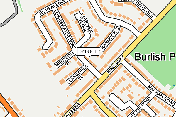 DY13 8LL map - OS OpenMap – Local (Ordnance Survey)