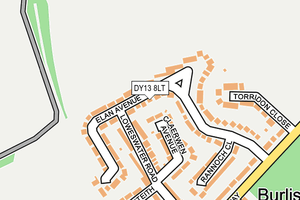 DY13 8LT map - OS OpenMap – Local (Ordnance Survey)