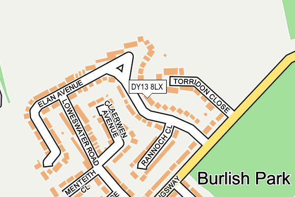 DY13 8LX map - OS OpenMap – Local (Ordnance Survey)