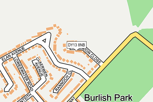 DY13 8NB map - OS OpenMap – Local (Ordnance Survey)