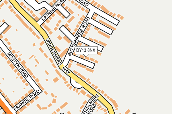 DY13 8NX map - OS OpenMap – Local (Ordnance Survey)