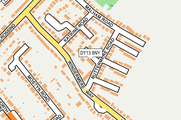 DY13 8NY map - OS OpenMap – Local (Ordnance Survey)