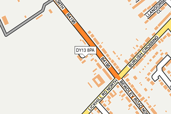 DY13 8PA map - OS OpenMap – Local (Ordnance Survey)
