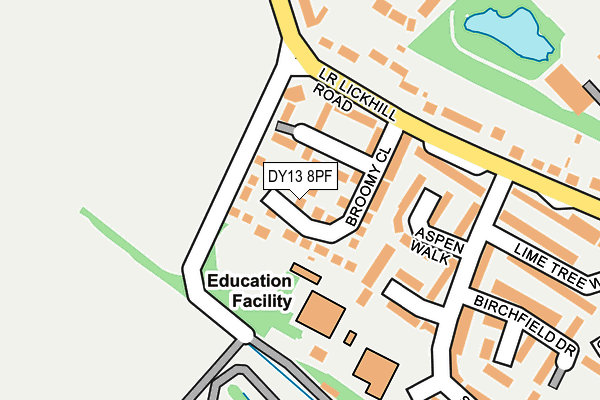 DY13 8PF map - OS OpenMap – Local (Ordnance Survey)