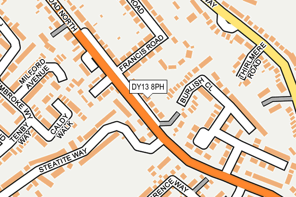 DY13 8PH map - OS OpenMap – Local (Ordnance Survey)