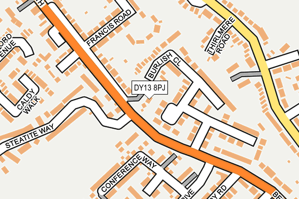 DY13 8PJ map - OS OpenMap – Local (Ordnance Survey)