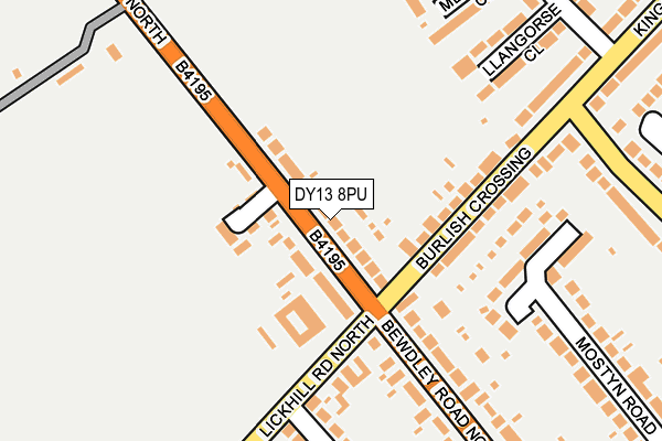 DY13 8PU map - OS OpenMap – Local (Ordnance Survey)