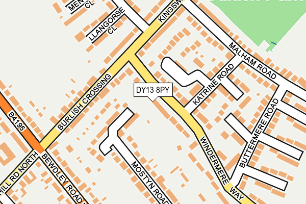 DY13 8PY map - OS OpenMap – Local (Ordnance Survey)