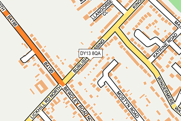 DY13 8QA map - OS OpenMap – Local (Ordnance Survey)