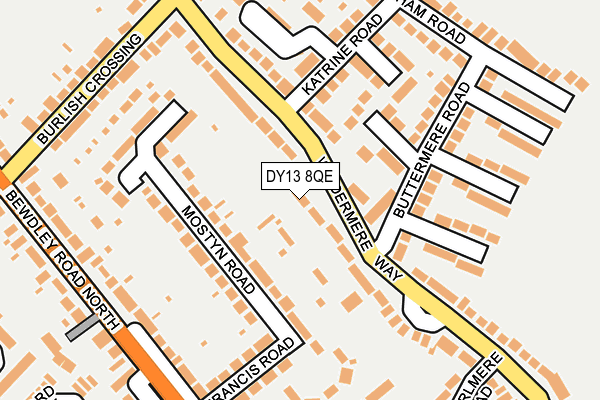 DY13 8QE map - OS OpenMap – Local (Ordnance Survey)