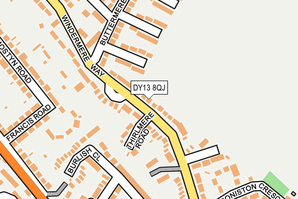 DY13 8QJ map - OS OpenMap – Local (Ordnance Survey)