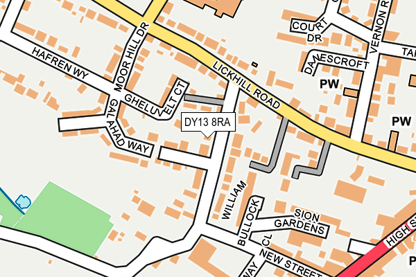 DY13 8RA map - OS OpenMap – Local (Ordnance Survey)