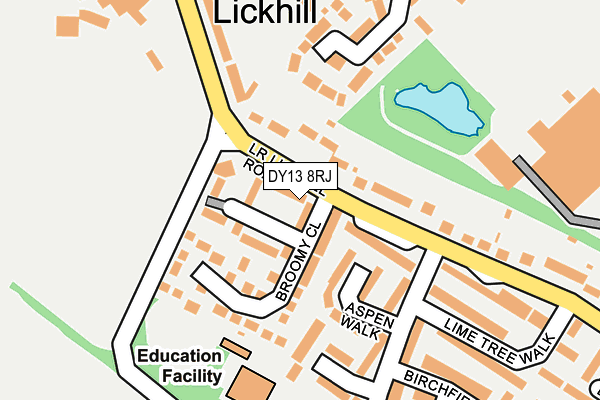 DY13 8RJ map - OS OpenMap – Local (Ordnance Survey)