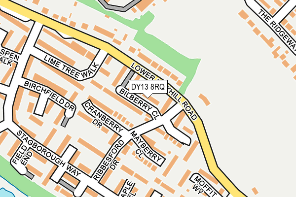 DY13 8RQ map - OS OpenMap – Local (Ordnance Survey)