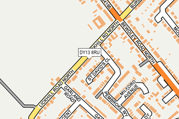 DY13 8RU map - OS OpenMap – Local (Ordnance Survey)