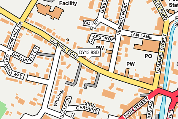 DY13 8SD map - OS OpenMap – Local (Ordnance Survey)