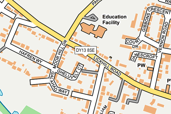 DY13 8SE map - OS OpenMap – Local (Ordnance Survey)