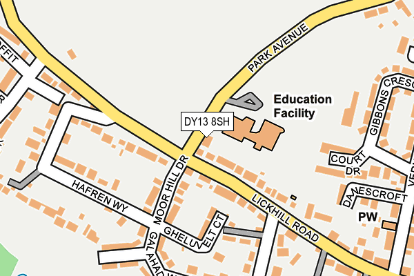 DY13 8SH map - OS OpenMap – Local (Ordnance Survey)