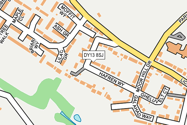 DY13 8SJ map - OS OpenMap – Local (Ordnance Survey)