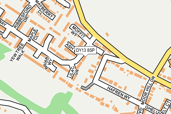 DY13 8SP map - OS OpenMap – Local (Ordnance Survey)