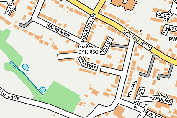 DY13 8SQ map - OS OpenMap – Local (Ordnance Survey)