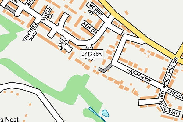 DY13 8SR map - OS OpenMap – Local (Ordnance Survey)