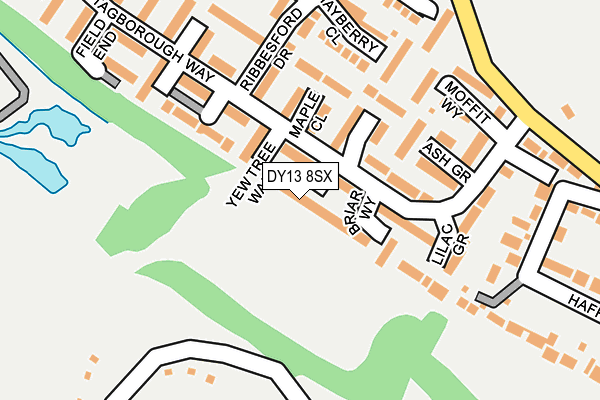DY13 8SX map - OS OpenMap – Local (Ordnance Survey)