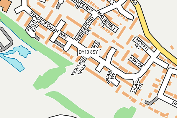 DY13 8SY map - OS OpenMap – Local (Ordnance Survey)