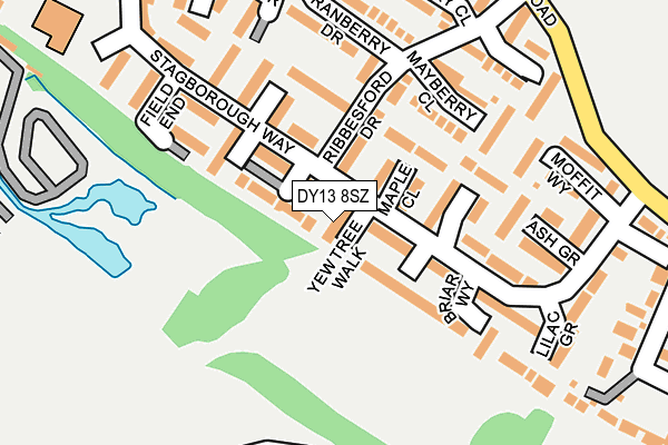 DY13 8SZ map - OS OpenMap – Local (Ordnance Survey)
